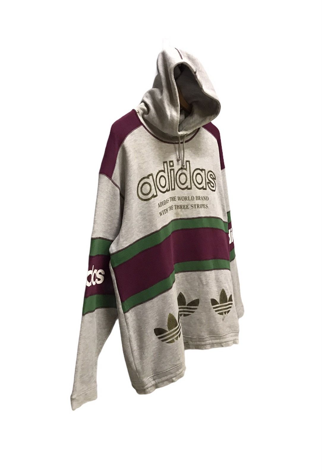 Adidas × Descente × Vintage Vintage 90s adidas sweater hoodie big logo overprint Size US L / EU 52-54 / 3 - 2 Thumbnail