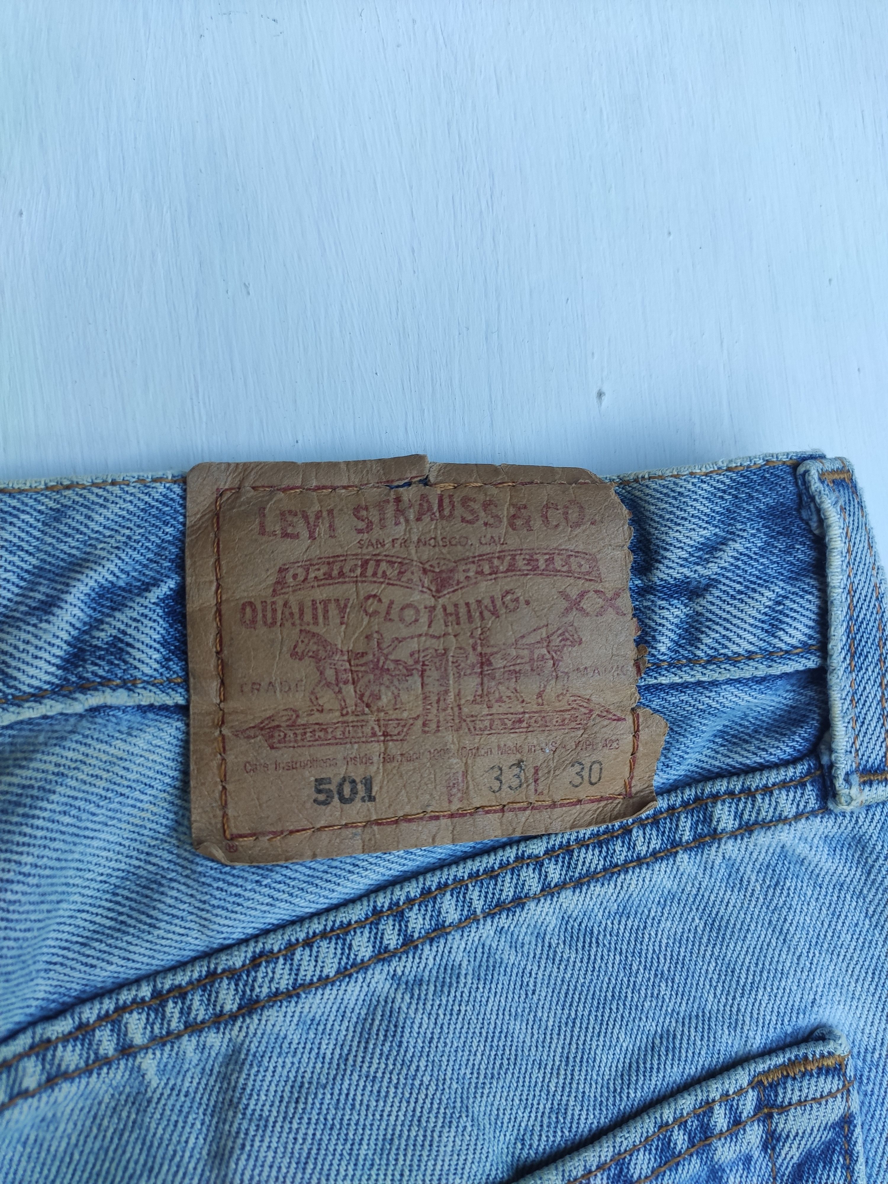 Levi's Vintage Levis 501 short pants made in Usa patchwork Size US 33 - 6 Thumbnail