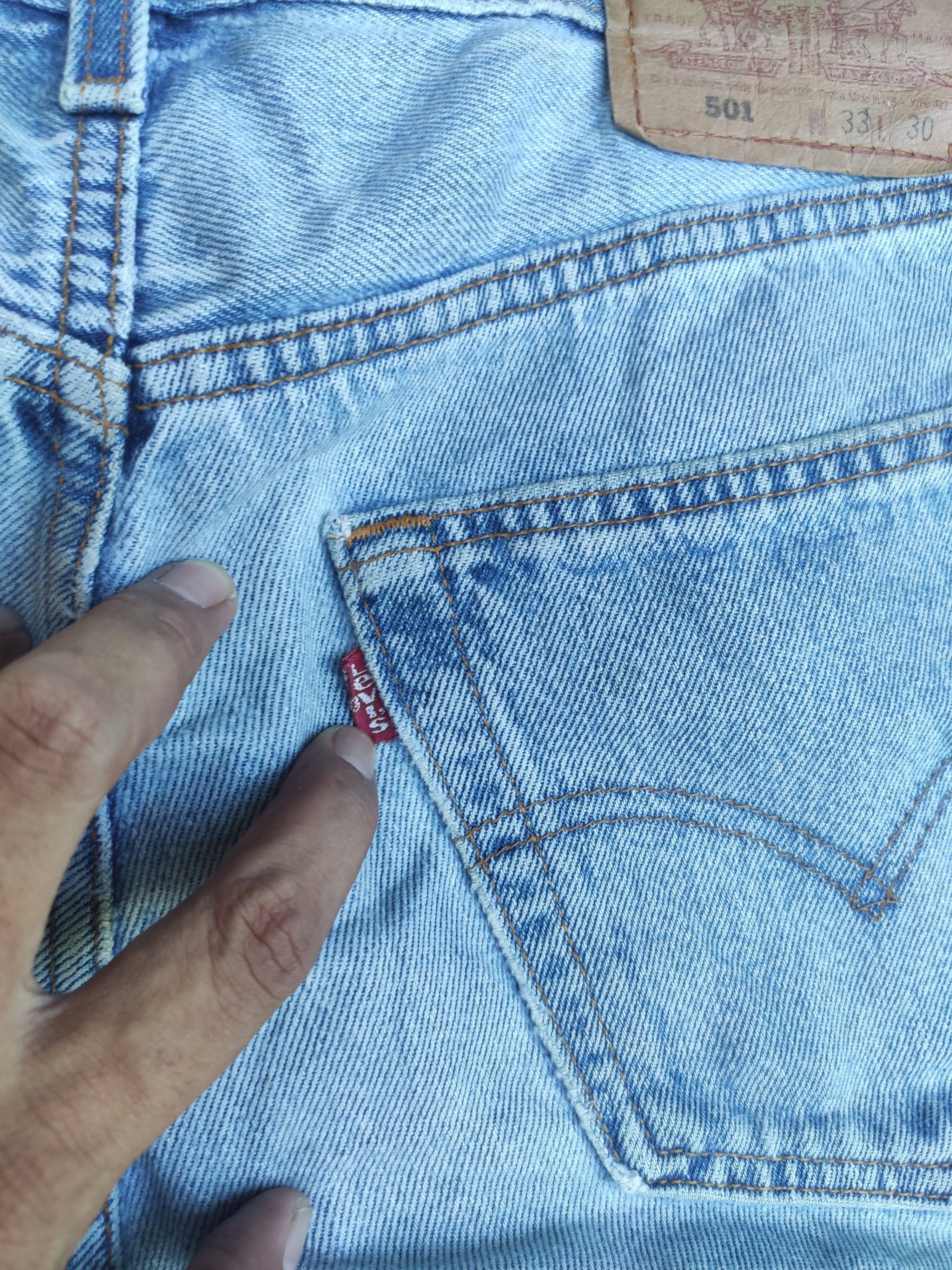 Levi's Vintage Levis 501 short pants made in Usa patchwork Size US 33 - 7 Thumbnail