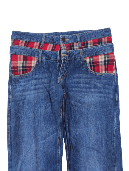 Japanese Brand 🔥 Japanese jeans double waist designed Size US 34 / EU 50 - 2 Thumbnail
