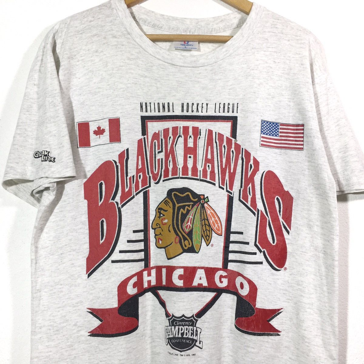 NHL × Vintage Vintage 90s Distressed Blackhawks Chicago NHL shirt L sz Size US L / EU 52-54 / 3 - 2 Thumbnail