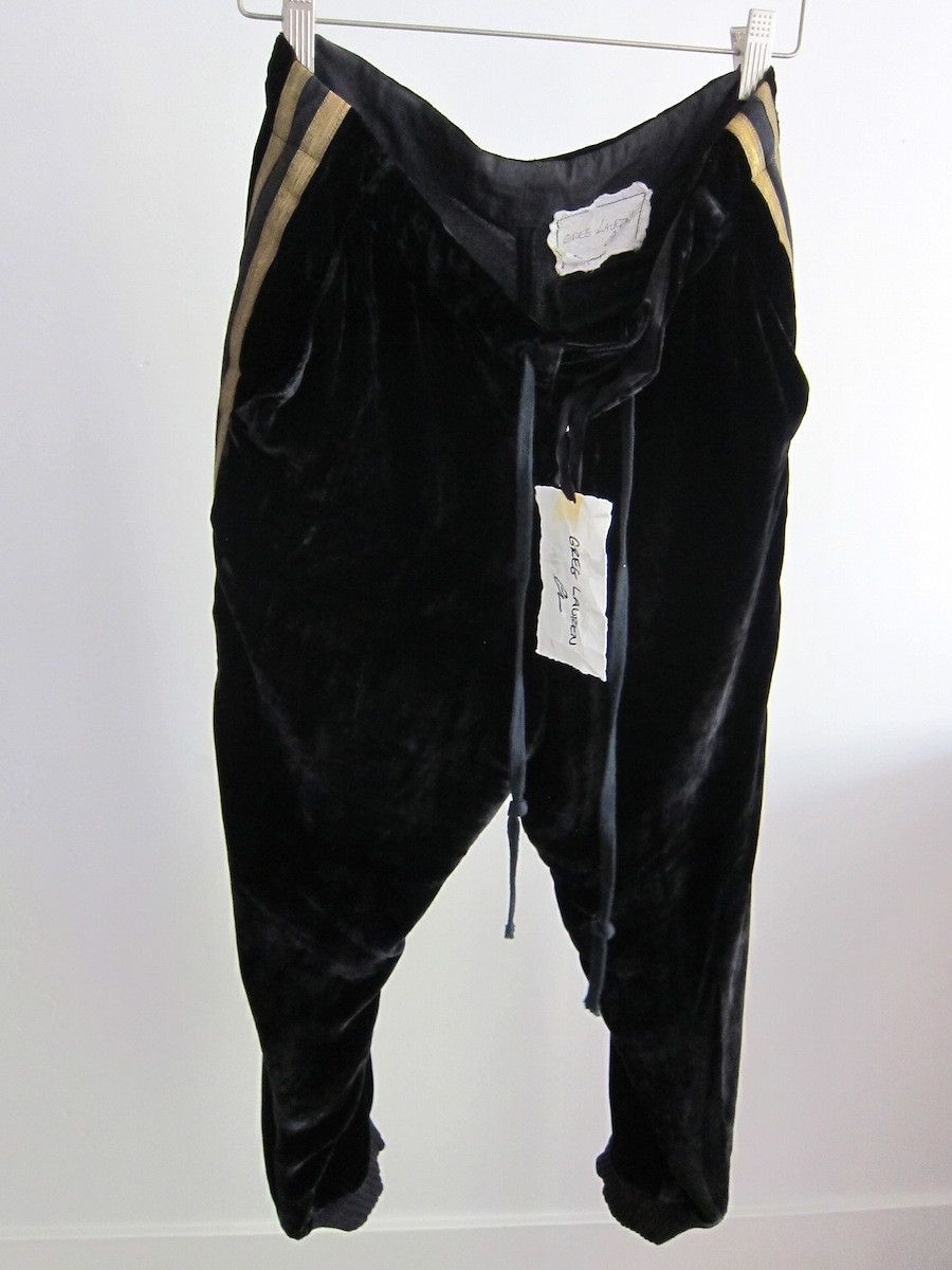 Greg Lauren *NEW* $1500 BLACK VELVET ROYAL LOUNGE PANTS Size 28" / US 6 / IT 42 - 4 Thumbnail