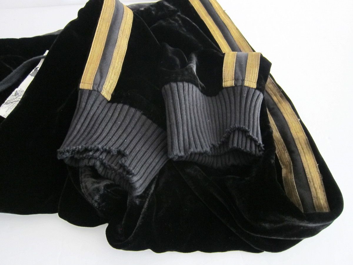 Greg Lauren *NEW* $1500 BLACK VELVET ROYAL LOUNGE PANTS Size 28" / US 6 / IT 42 - 9 Thumbnail