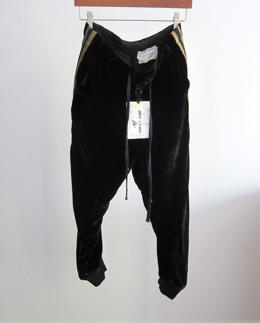 Greg Lauren *NEW* $1500 BLACK VELVET ROYAL LOUNGE PANTS Size 28" / US 6 / IT 42 - 1 Thumbnail