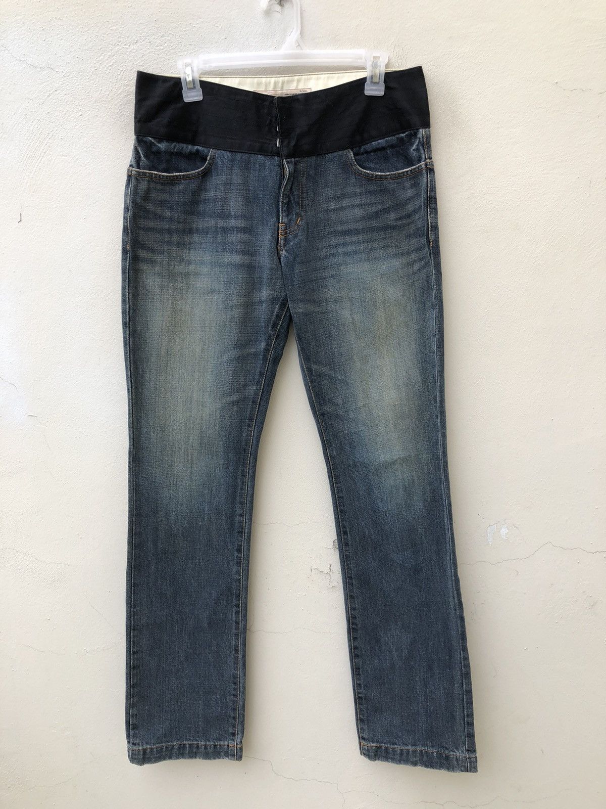 Vintage Double Standard Clothing Japan Distressed Black Waist Denim Size US 32 / EU 48 - 1 Thumbnail