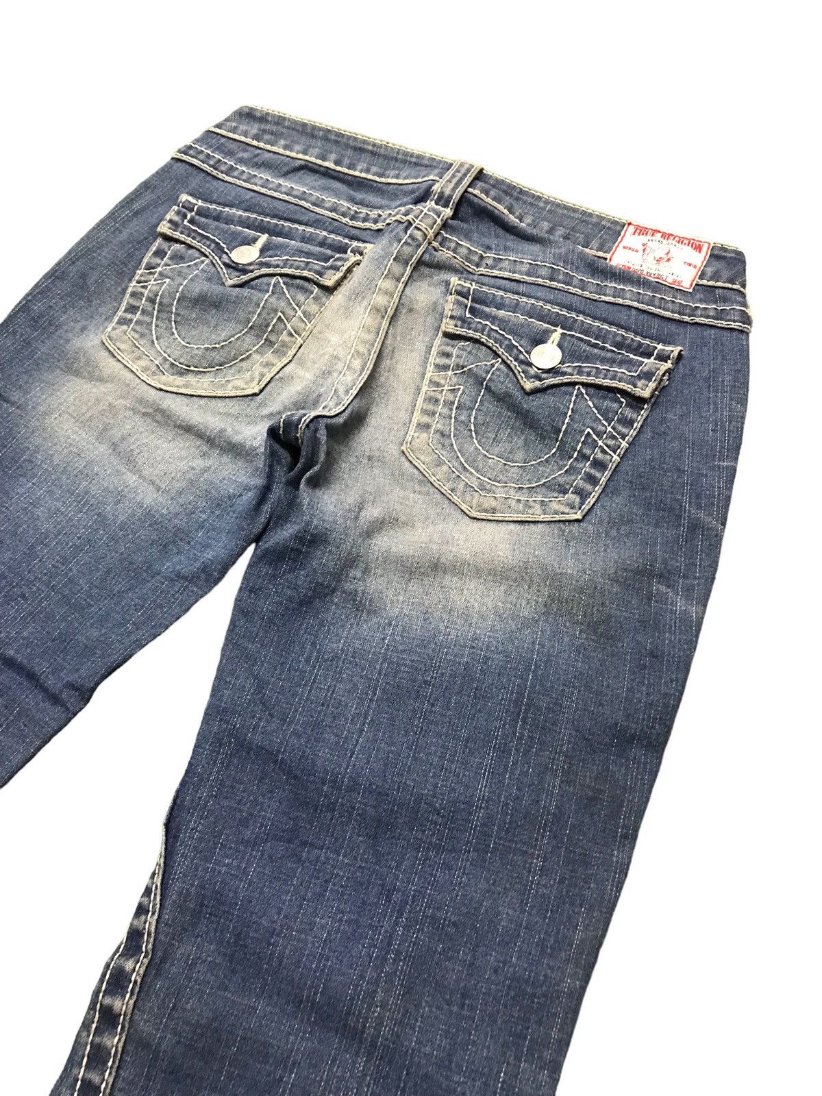 True Religion × Vintage True Religion Disco Joey Big T Flared Denim Jeans Size US 31 - 10 Thumbnail