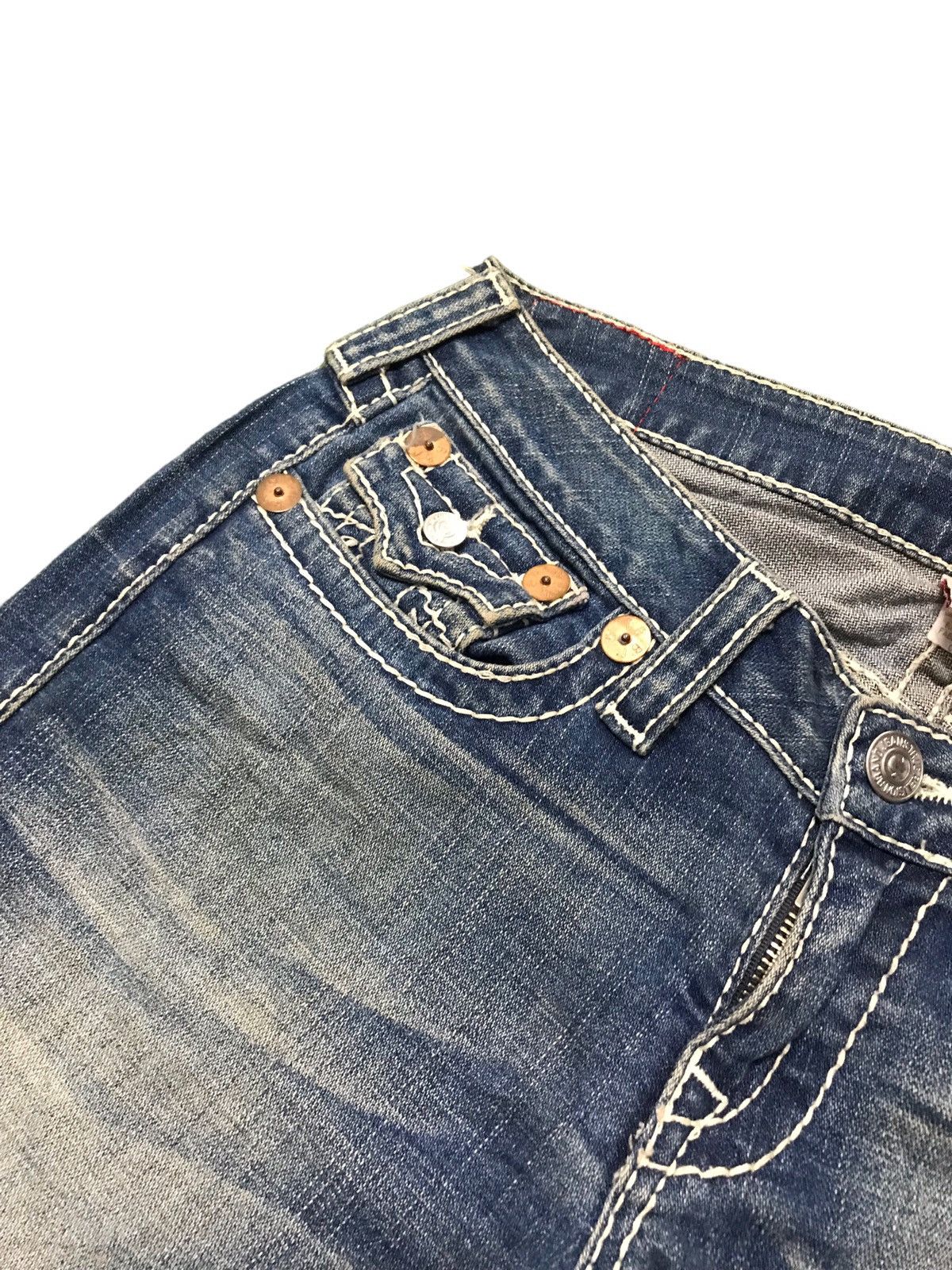 True Religion × Vintage True Religion Disco Joey Big T Flared Denim Jeans Size US 31 - 5 Thumbnail