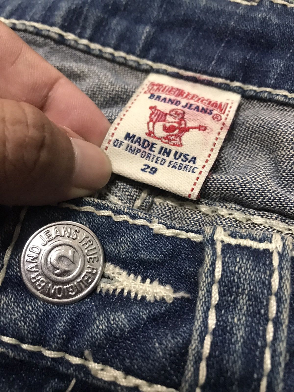 True Religion × Vintage True Religion Disco Joey Big T Flared Denim Jeans Size US 31 - 6 Thumbnail
