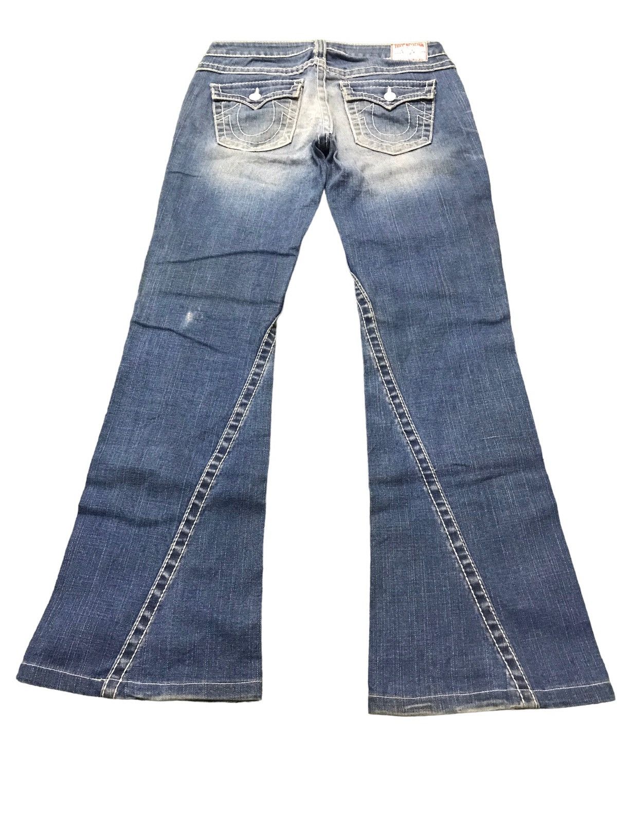 True Religion × Vintage True Religion Disco Joey Big T Flared Denim Jeans Size US 31 - 13 Thumbnail
