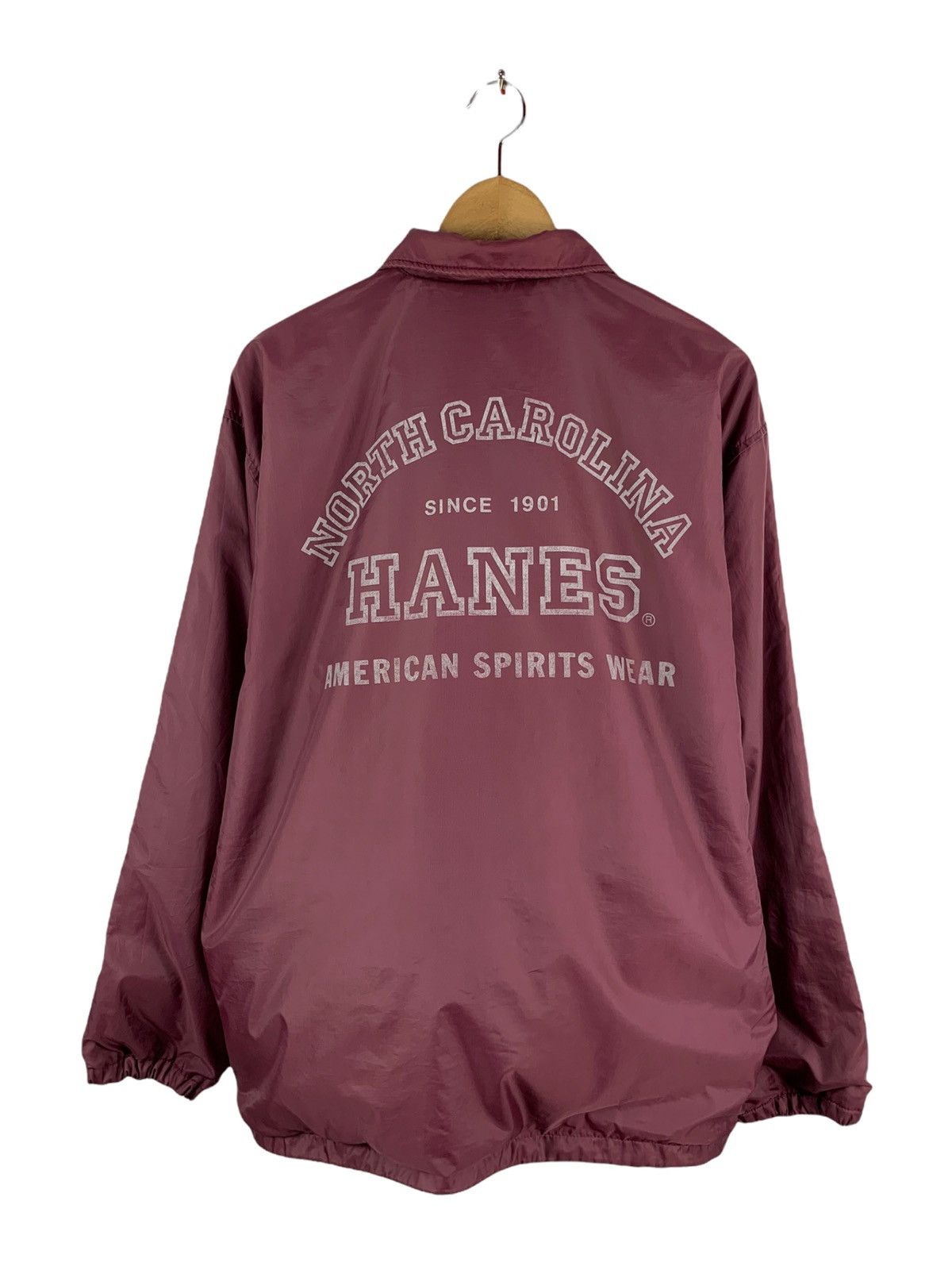 Hanes 🔥RARE🔥Vintage Hanes Big Logo Spellout Coach Jacket Size US L / EU 52-54 / 3 - 1 Thumbnail
