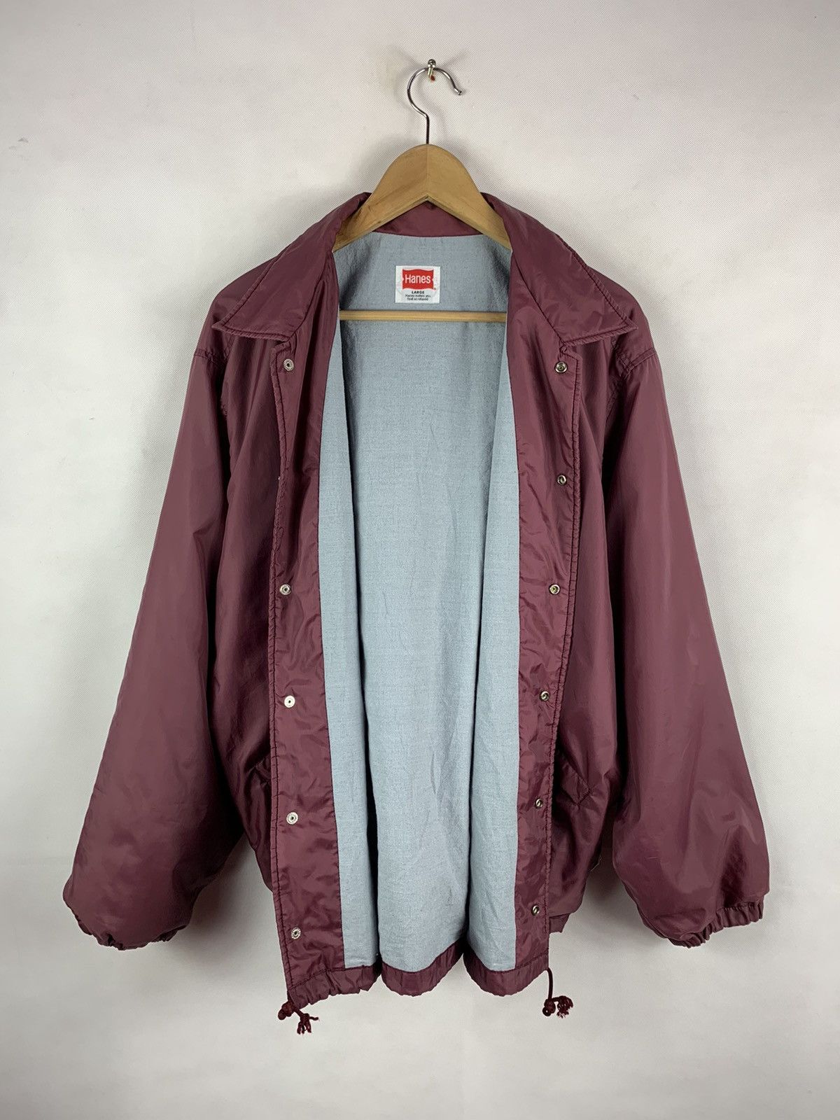 Hanes 🔥RARE🔥Vintage Hanes Big Logo Spellout Coach Jacket Size US L / EU 52-54 / 3 - 10 Thumbnail
