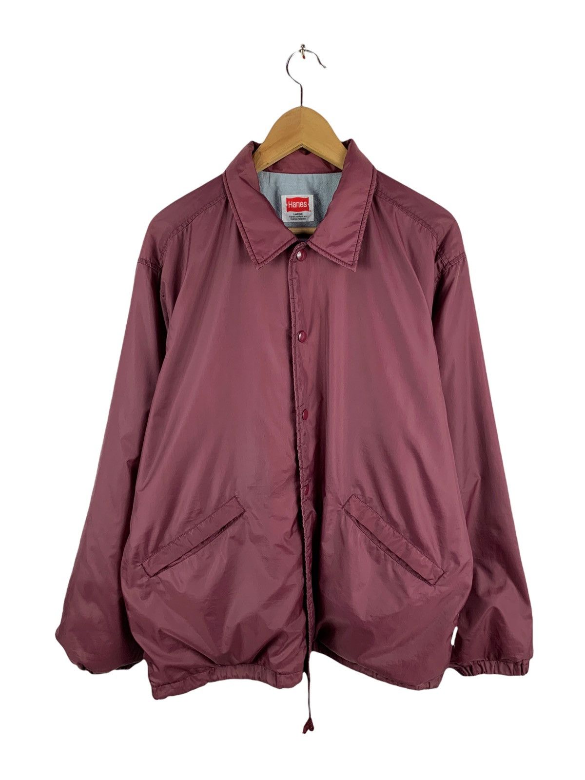 Hanes 🔥RARE🔥Vintage Hanes Big Logo Spellout Coach Jacket Size US L / EU 52-54 / 3 - 2 Thumbnail