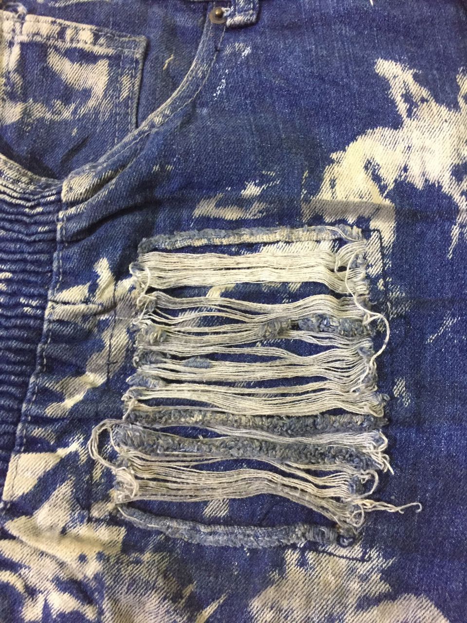 Japanese Brand × Stitch's Jeans Stitches & Rivets Destroyed Denim Jean Shorts Size US 38 / EU 54 - 6 Thumbnail