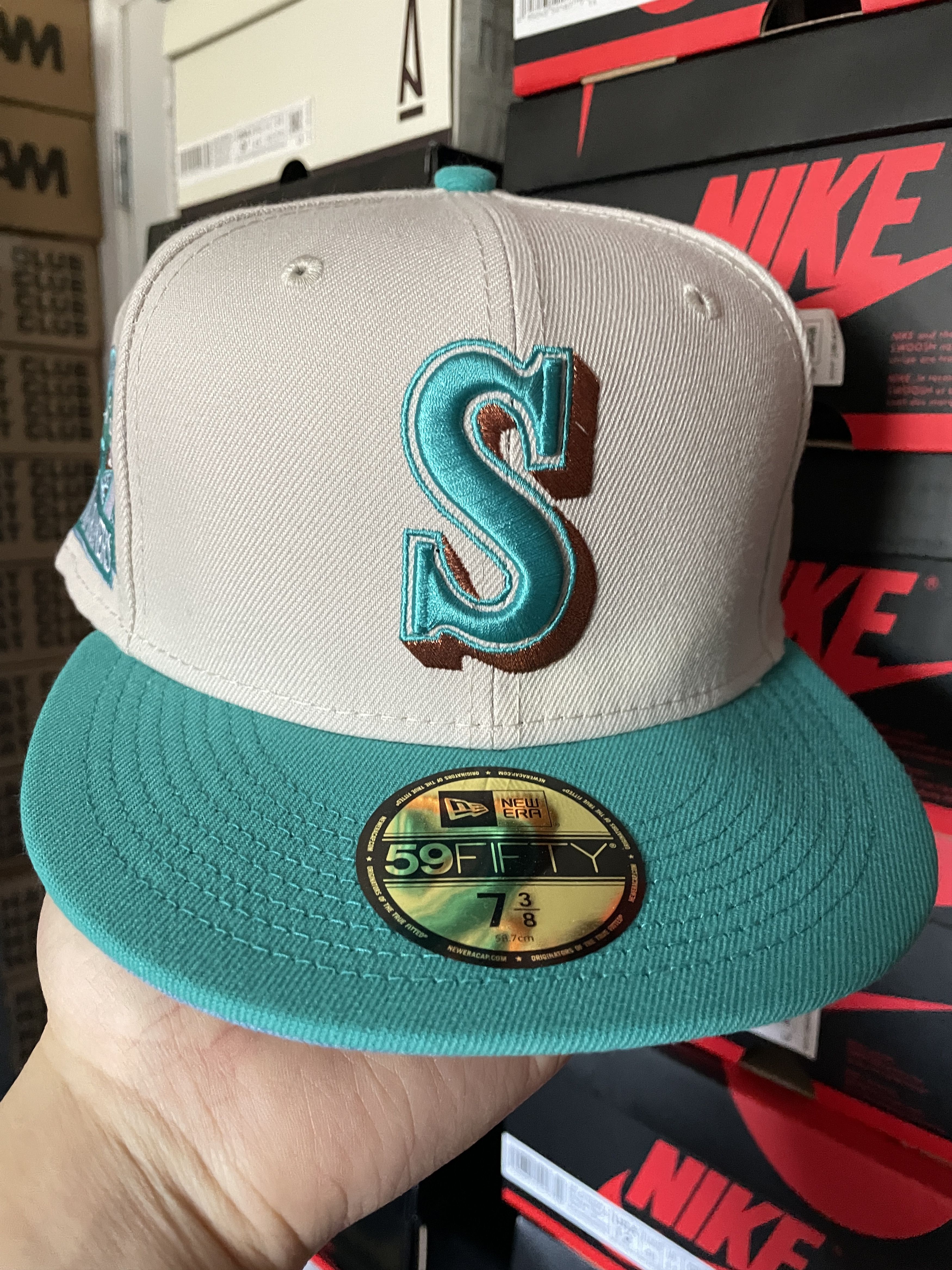 MLB × New Era White Teal Icy Squidward Seattle Mariners 7 3/8 Two 2 Tone Size ONE SIZE - 2 Thumbnail