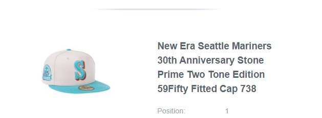 MLB × New Era White Teal Icy Squidward Seattle Mariners 7 3/8 Two 2 Tone Size ONE SIZE - 12 Thumbnail