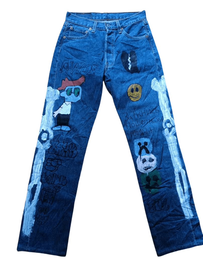 Levi's Levi’s 501 Hand Painted – Skeleton x AWGE x Smile Motif Size US 29 - 1 Thumbnail