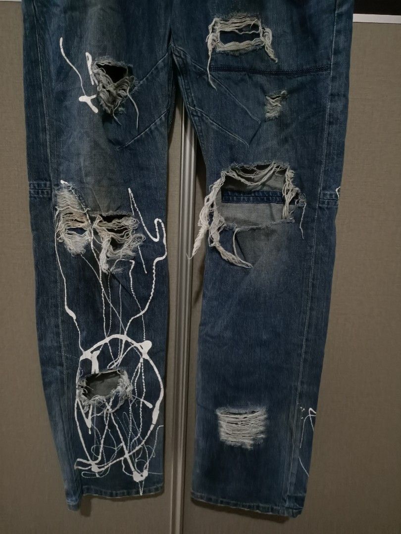 Big John Vintage big john paint splatter ripped jeans Size US 36 / EU 52 - 2 Thumbnail