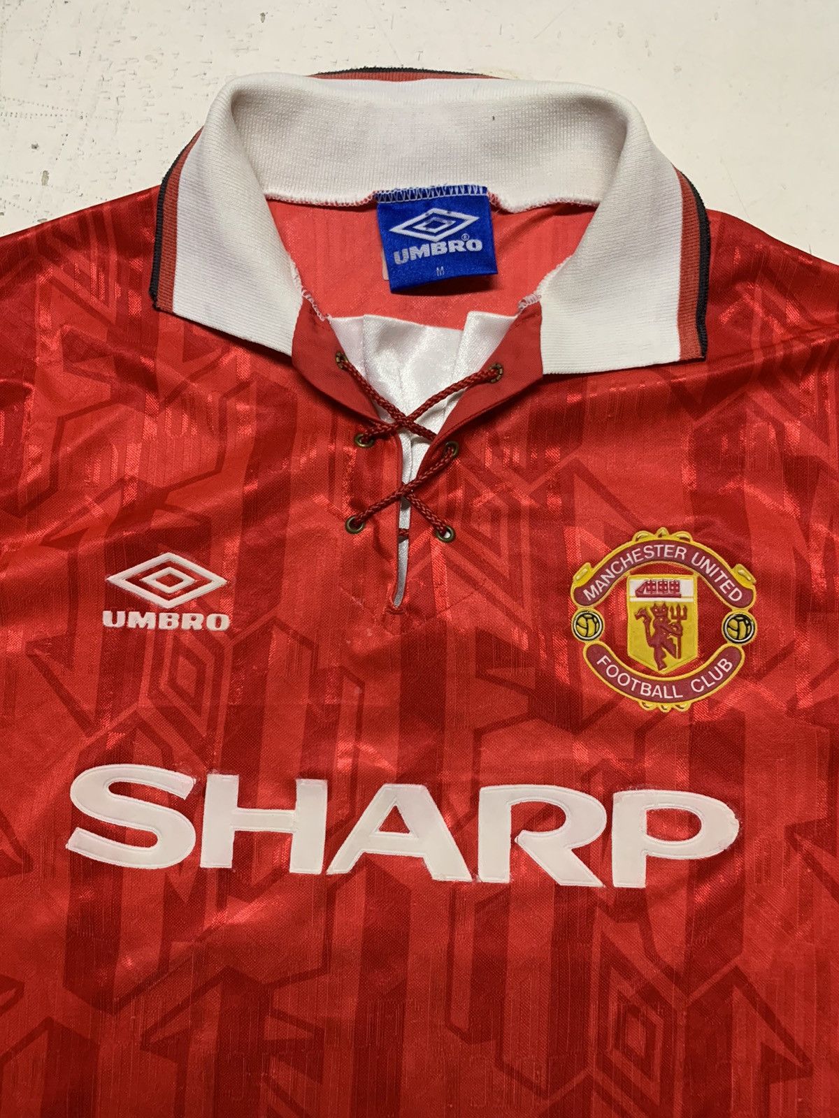 Umbro × Vintage Sharp 1990 Manchester United home shirt by umbro Size US S / EU 44-46 / 1 - 14 Thumbnail