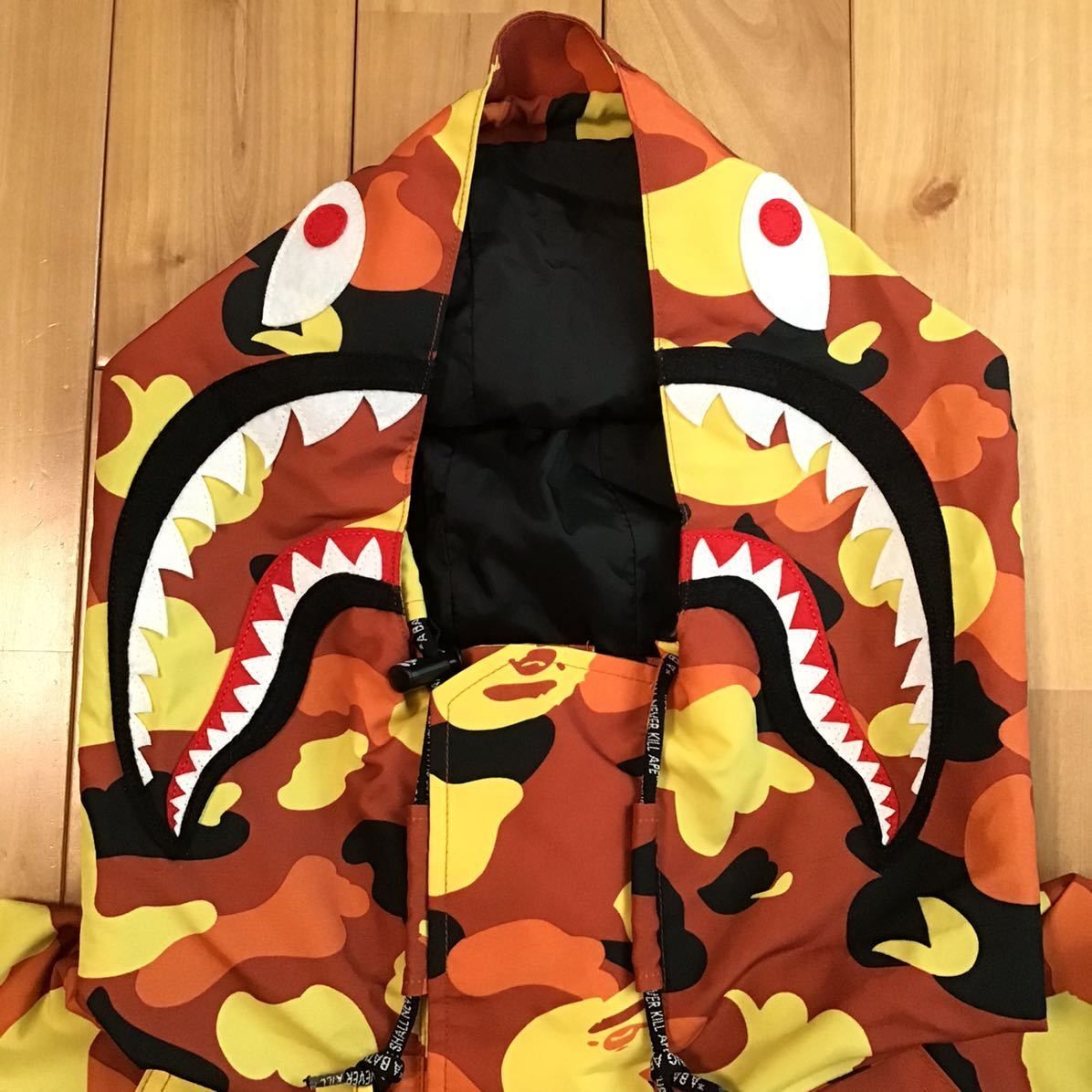 Bape BAPE orange camo shark hoodie snowboard jacket a bathing ape Size US L / EU 52-54 / 3 - 3 Thumbnail