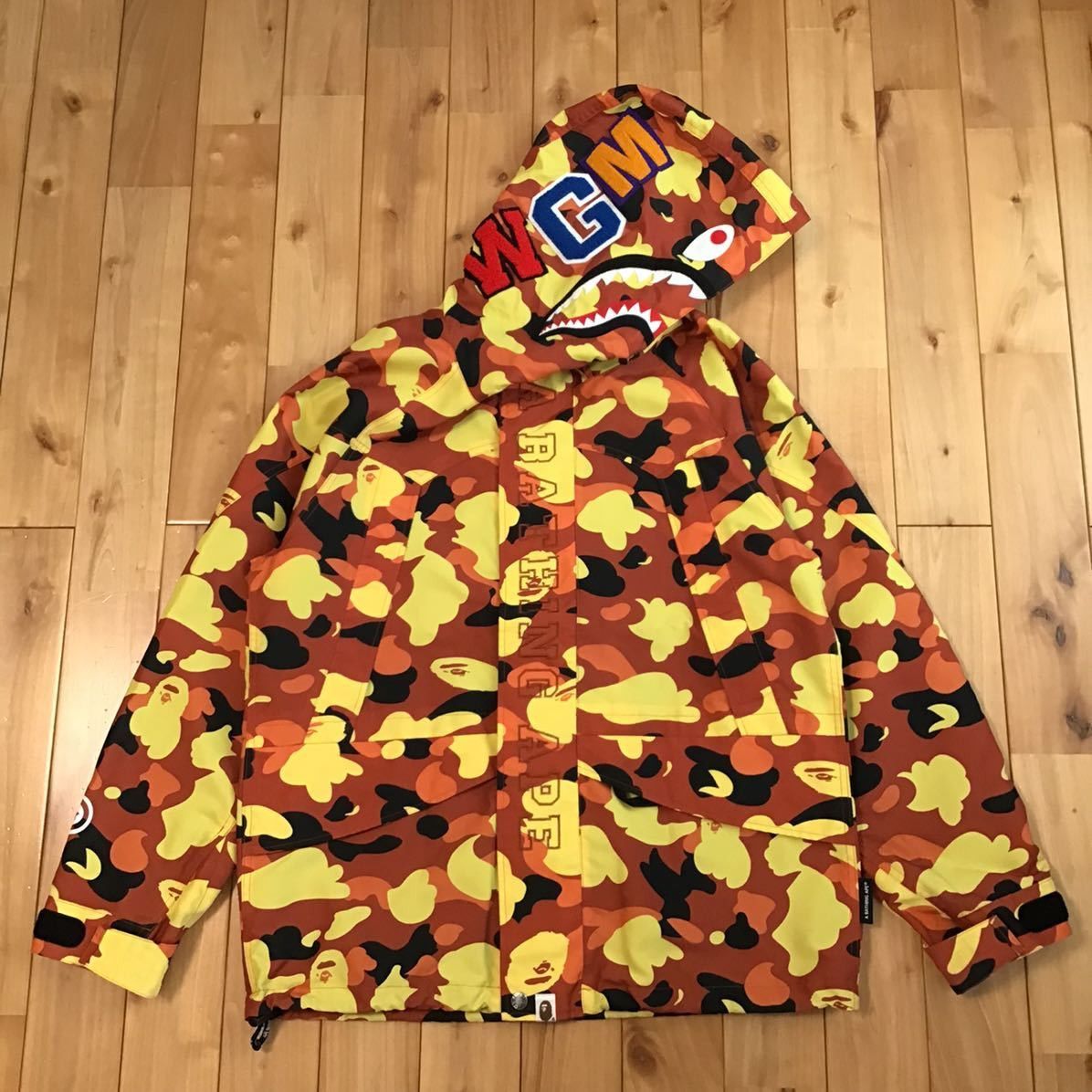 Bape orange shark hoodie hotsell