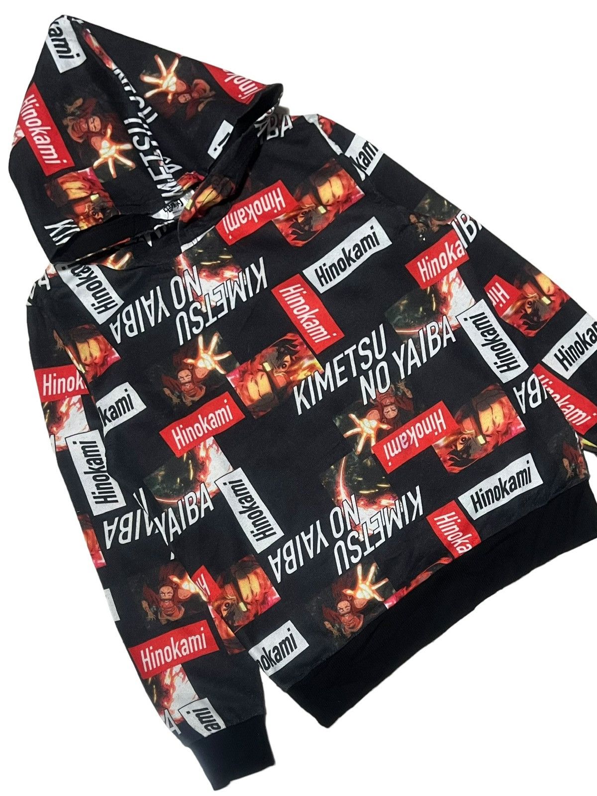 Anime DEMON SLAYER HINOKAMI KIMETSU NO YAIBA OVERPRINT HOODIE KIDS Size US XS / EU 42 / 0 - 5 Thumbnail