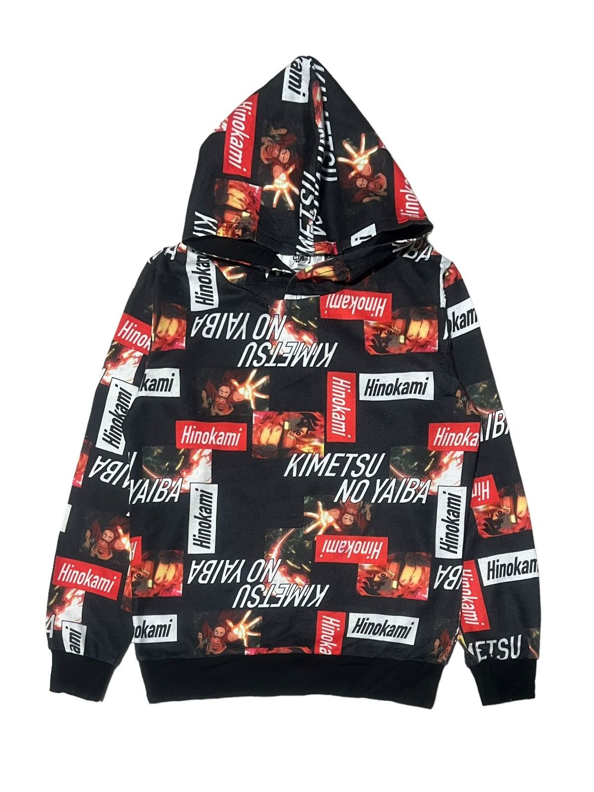 Anime DEMON SLAYER HINOKAMI KIMETSU NO YAIBA OVERPRINT HOODIE KIDS Size US XS / EU 42 / 0 - 1 Thumbnail