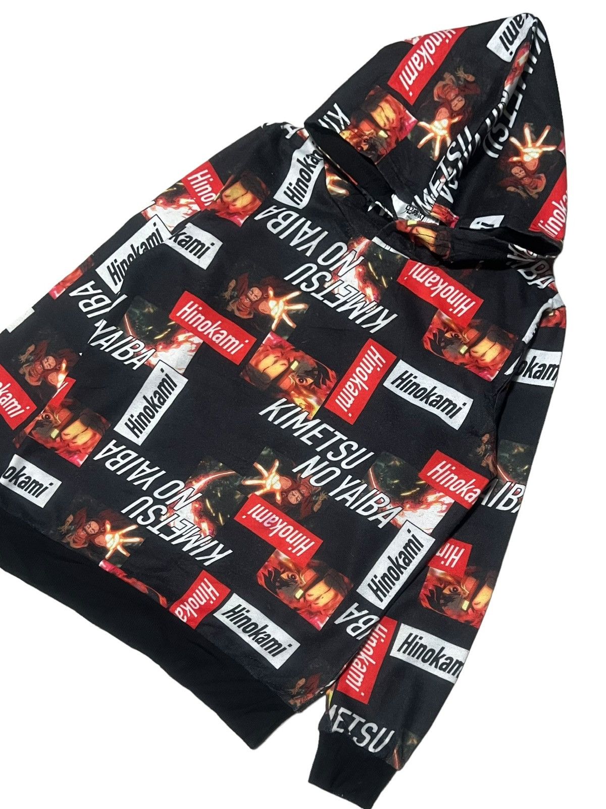 Anime DEMON SLAYER HINOKAMI KIMETSU NO YAIBA OVERPRINT HOODIE KIDS Size US XS / EU 42 / 0 - 4 Thumbnail