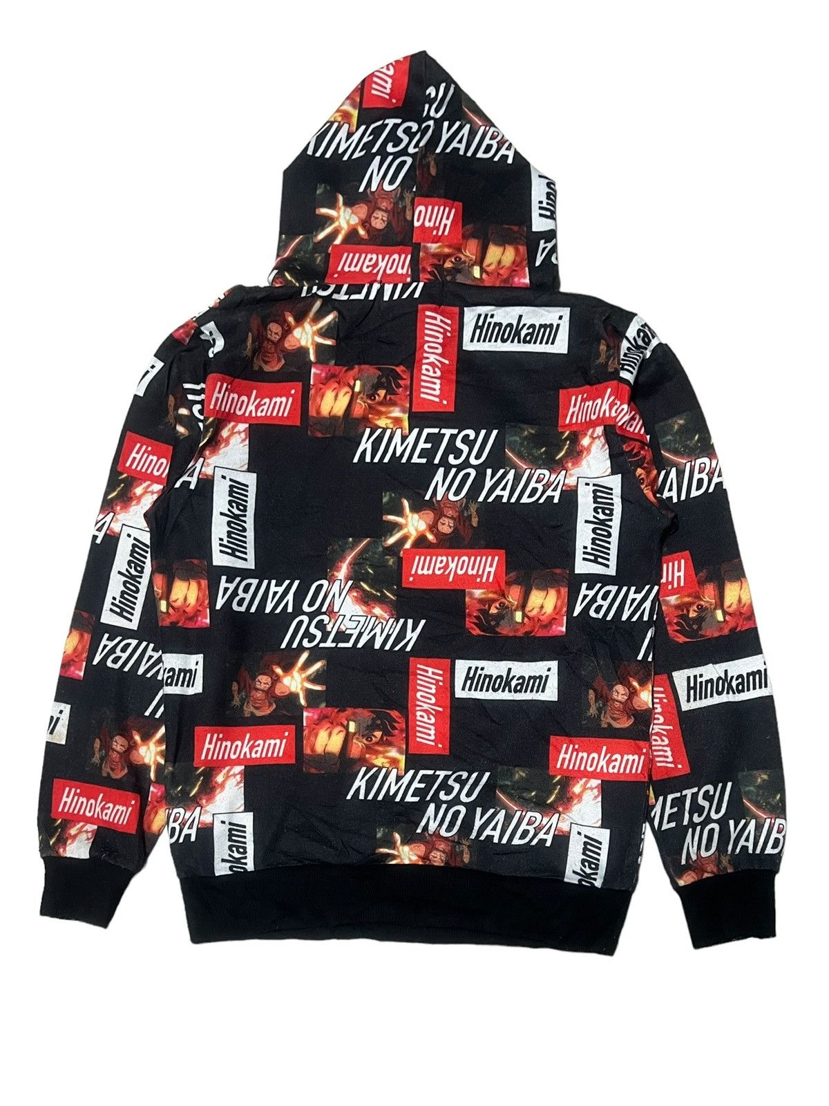 Anime DEMON SLAYER HINOKAMI KIMETSU NO YAIBA OVERPRINT HOODIE KIDS Size US XS / EU 42 / 0 - 2 Thumbnail