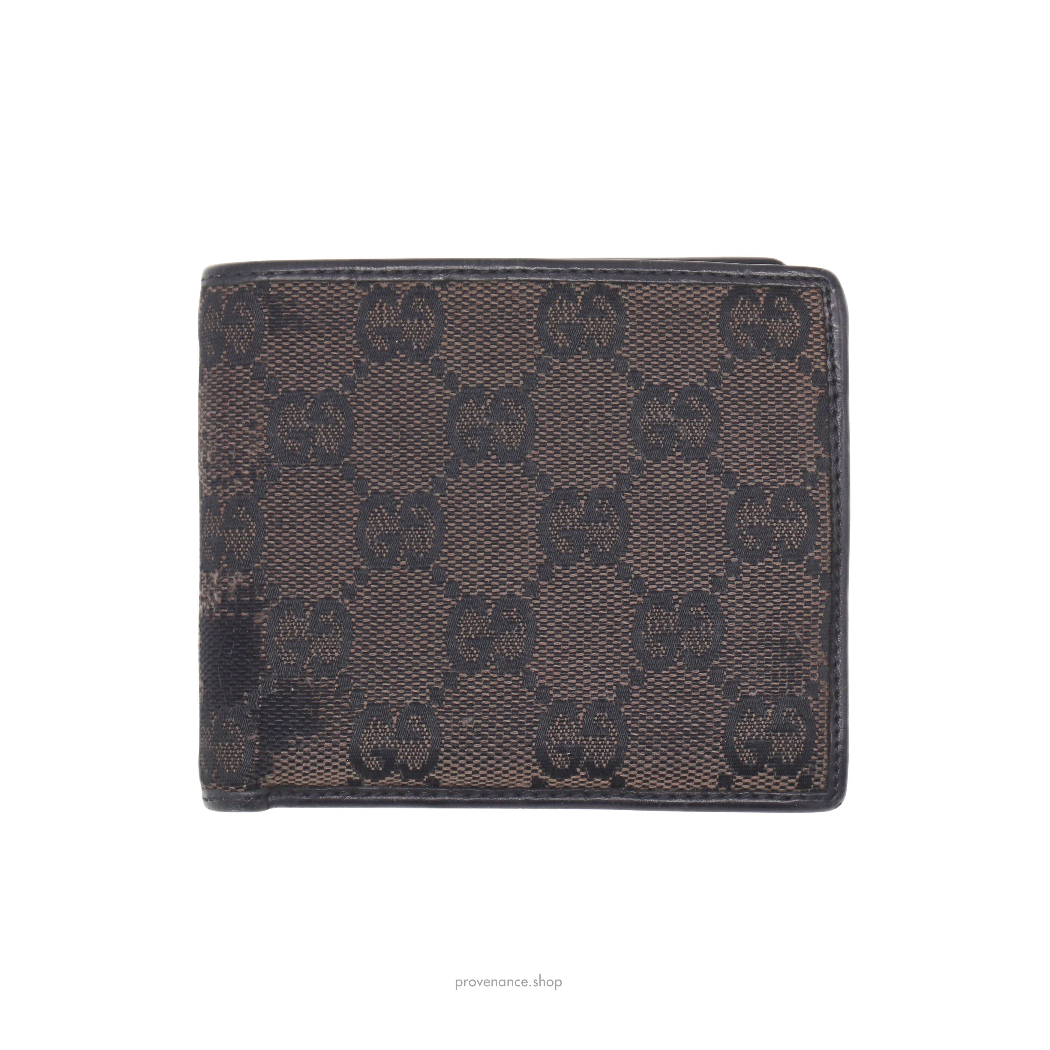 image of Gucci Bifold Wallet - Black/brown GG Canvas, Men's