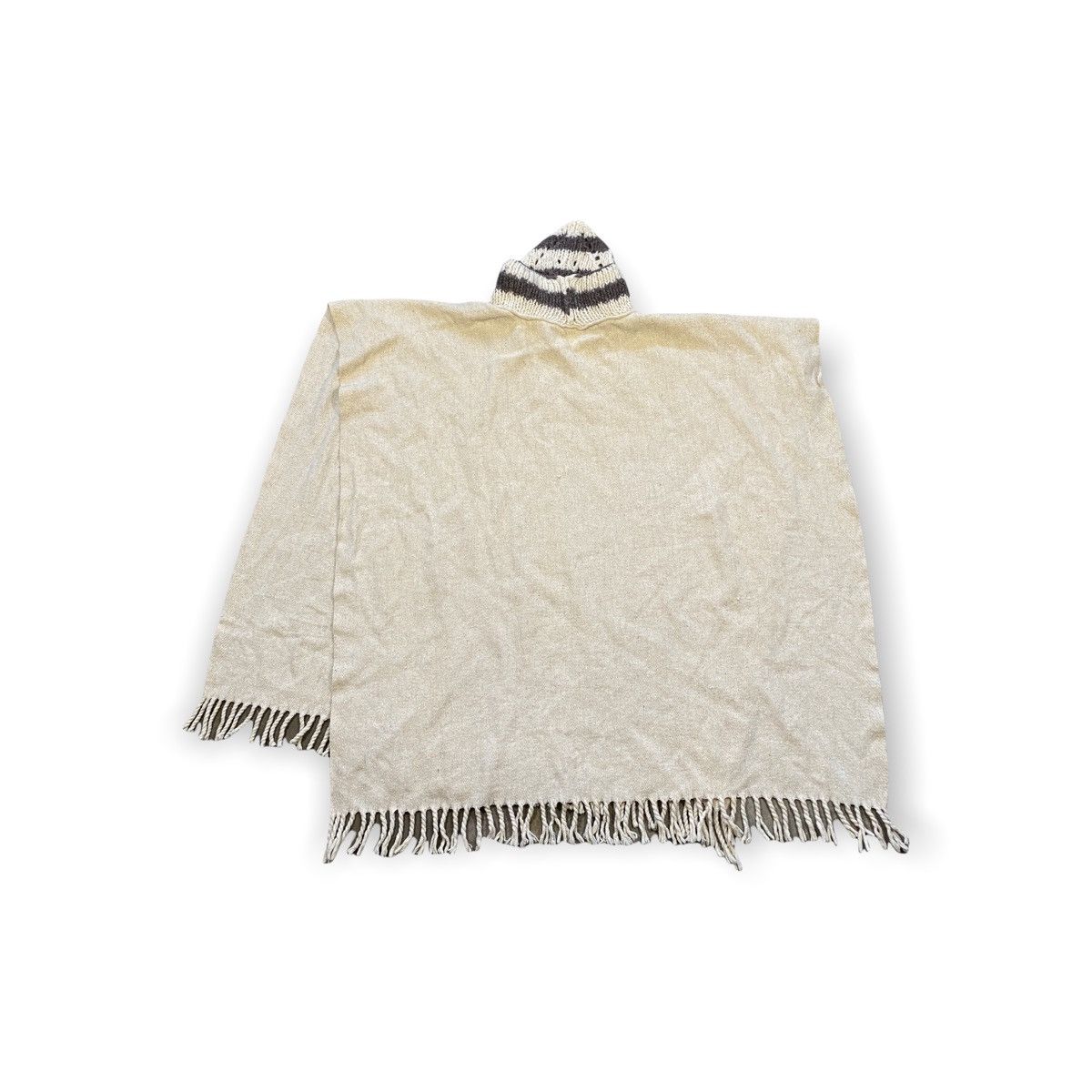 Vintage 70s wool poncho w/ knit collar Size US L / EU 52-54 / 3 - 1 Thumbnail