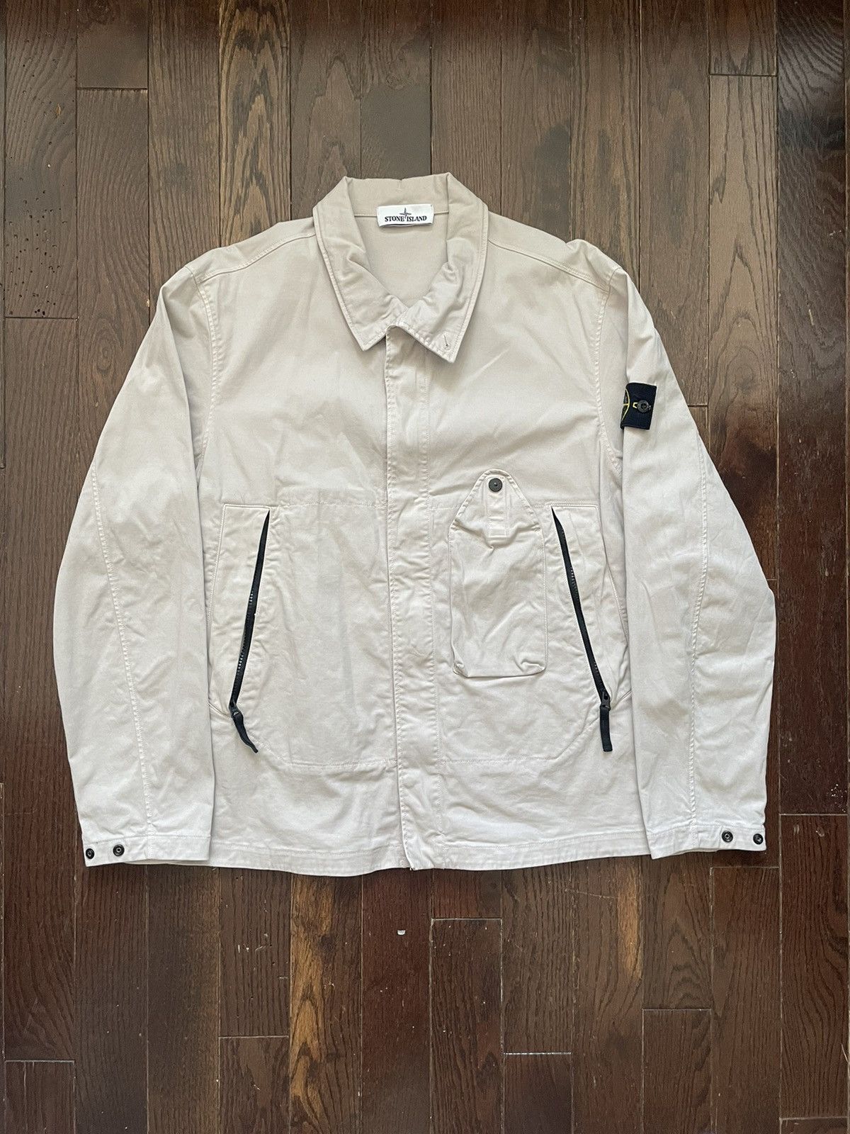 image of Stone Island Cargo Over Shirt Jacket Grey, Men's (Size Large)