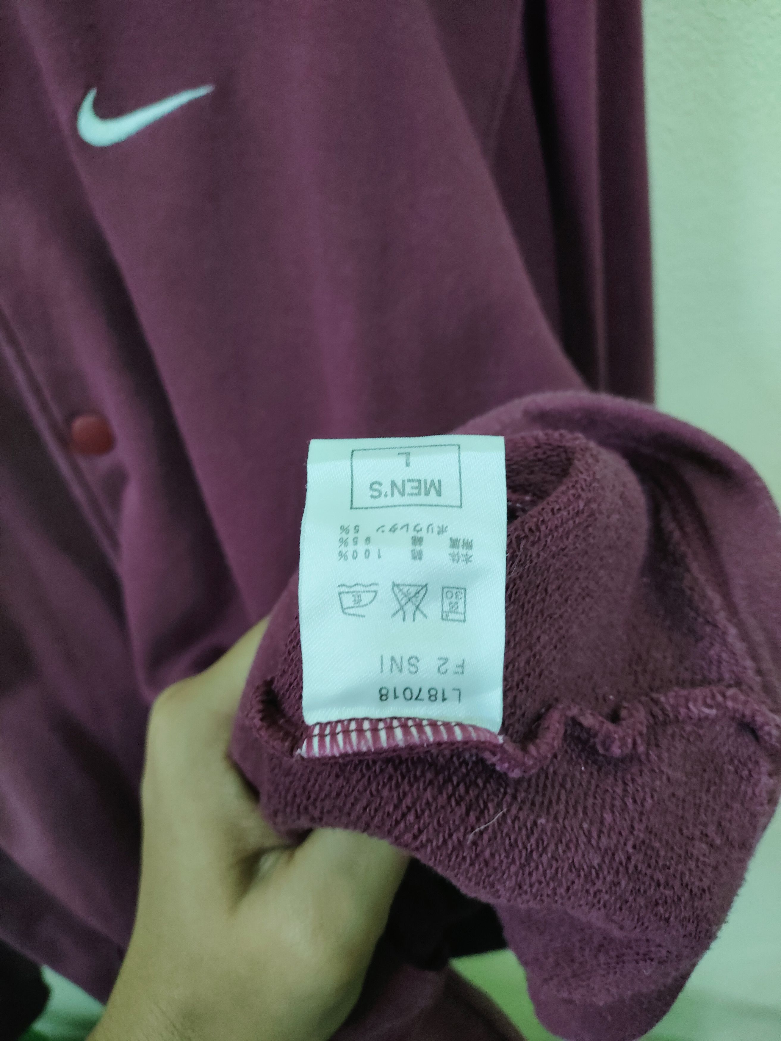 Nike × Vintage Vintage Nike Small Swoosh Button Up Sweeter Size US L / EU 52-54 / 3 - 4 Thumbnail