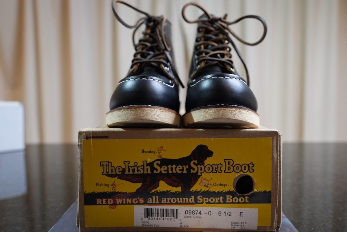 image of Red Wing 9874 Irish Setter Moc Toe Shoes in Black, Men's (Size 9.5)
