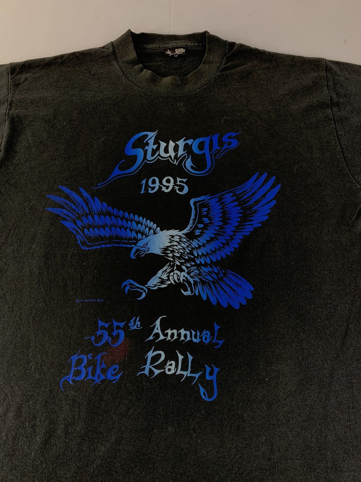 Vintage 90s Sturgis 1995 55th Annual Bike Rally Eagle Usa Tee Size US L / EU 52-54 / 3 - 3 Thumbnail
