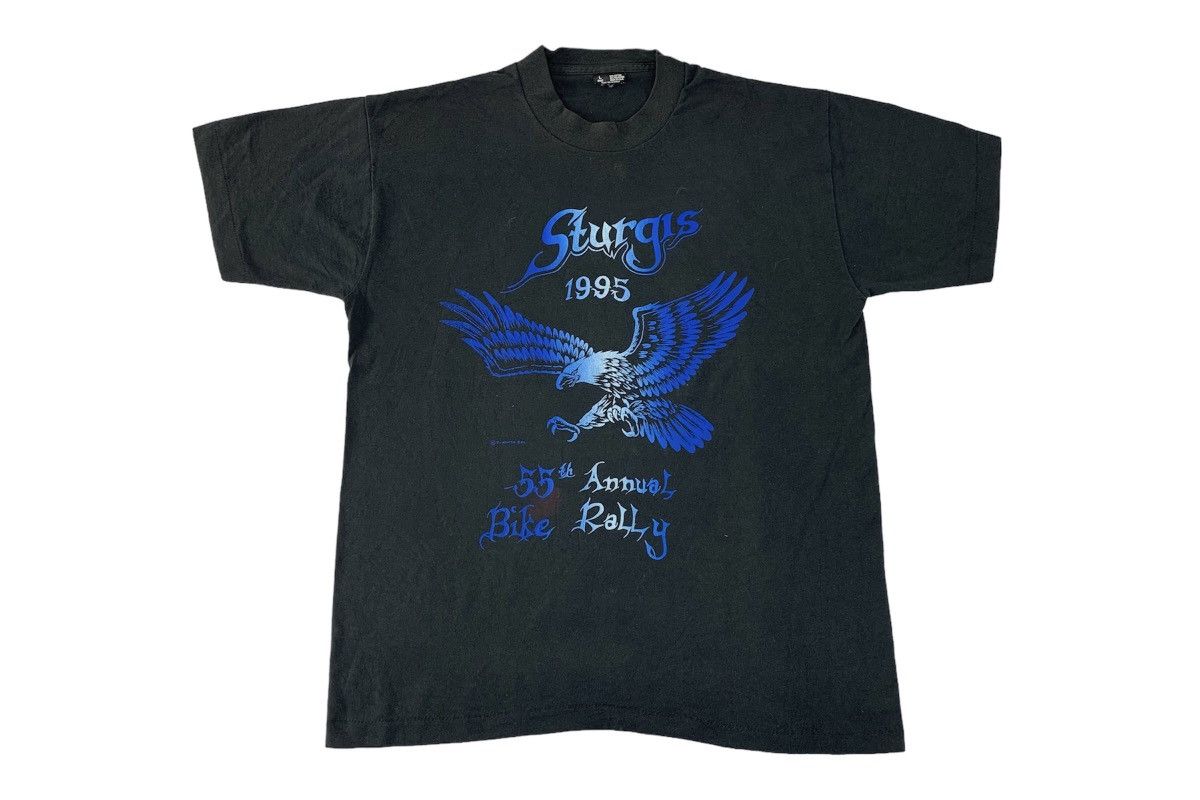 Vintage 90s Sturgis 1995 55th Annual Bike Rally Eagle Usa Tee Size US L / EU 52-54 / 3 - 1 Thumbnail