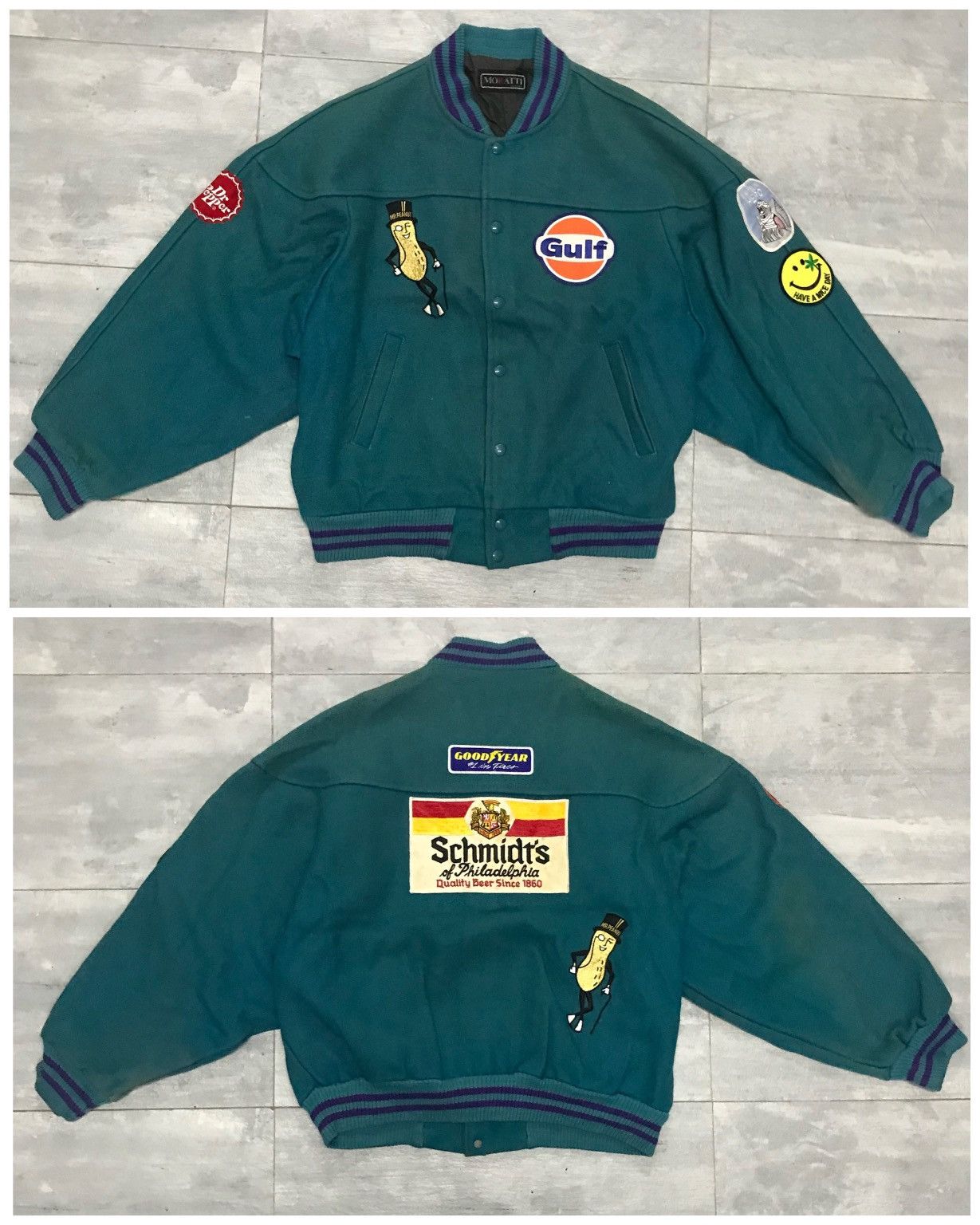 Vintage 80’s Moratti Racing Patcher Varsity Jacket Size US L / EU 52-54 / 3 - 1 Thumbnail