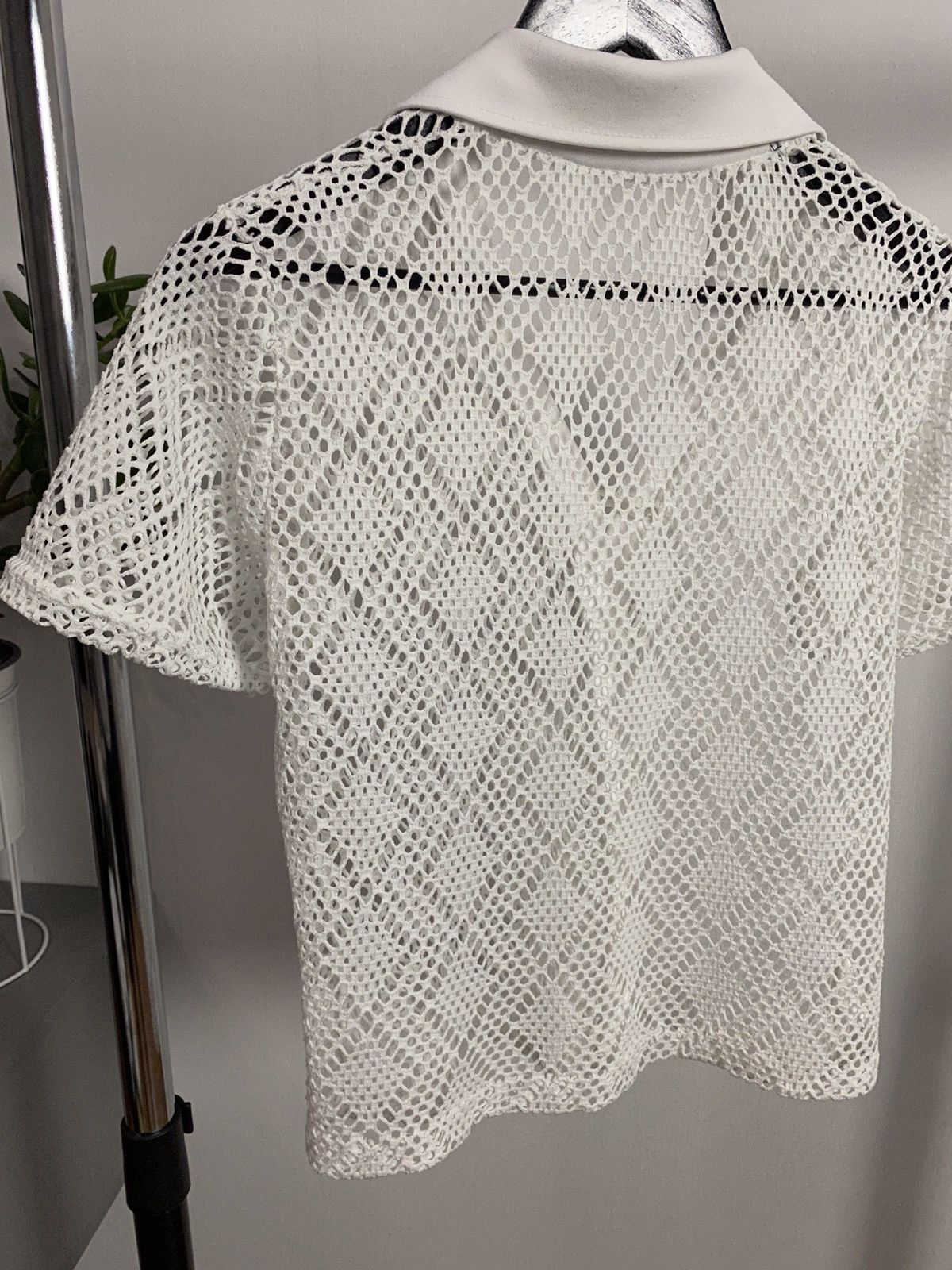 Japanese Brand × Vintage Vintage White Mesh Short Sleeve Polo Size US S / EU 44-46 / 1 - 6 Thumbnail