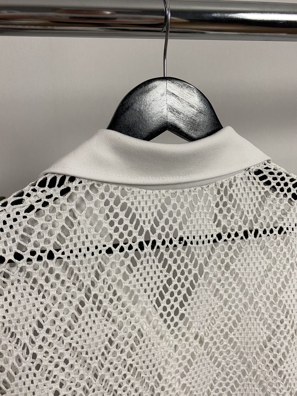 Japanese Brand × Vintage Vintage White Mesh Short Sleeve Polo Size US S / EU 44-46 / 1 - 7 Thumbnail