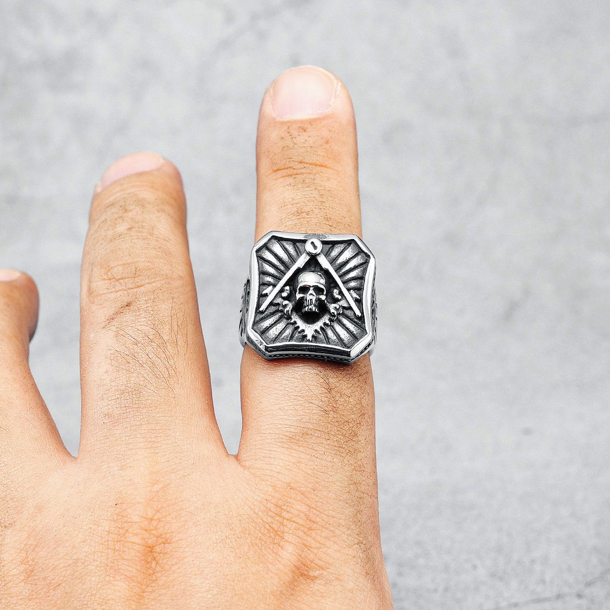 Jewelry 316L Stainless Steel Skull Ring Size ONE SIZE - 1 Thumbnail