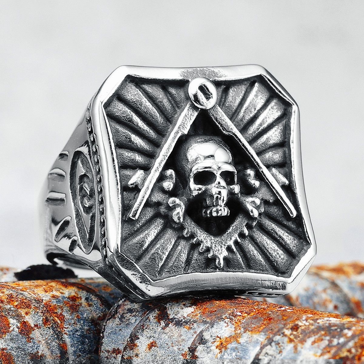 Jewelry 316L Stainless Steel Skull Ring Size ONE SIZE - 2 Thumbnail
