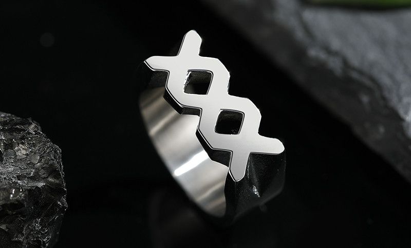 Jewelry 316L Stainless Steel Letter X Ring Size ONE SIZE - 2 Thumbnail