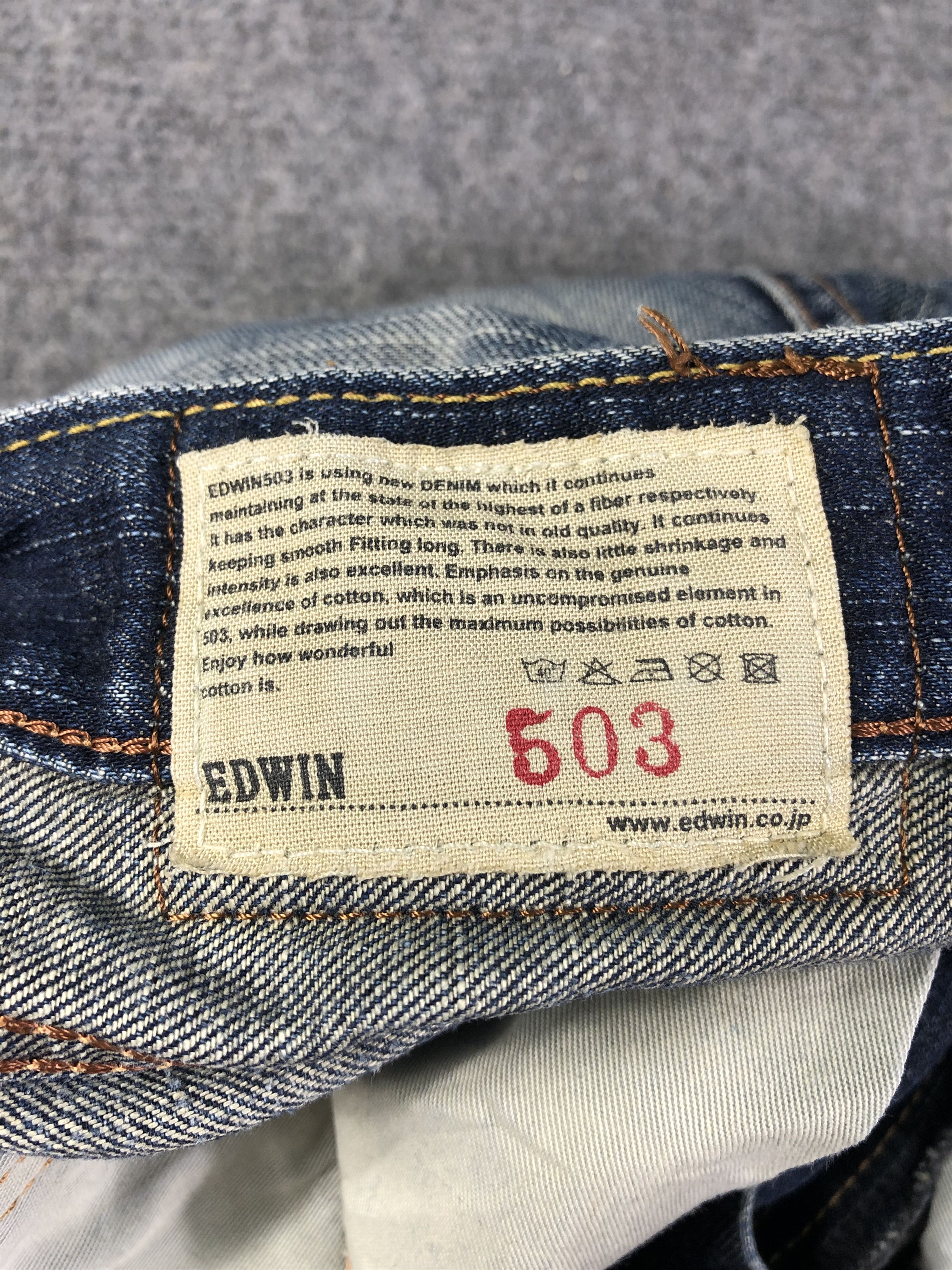 Edwin Wash Blue Edwin 503Z Denim Jeans 33x33.5 Size US 33 - 6 Thumbnail