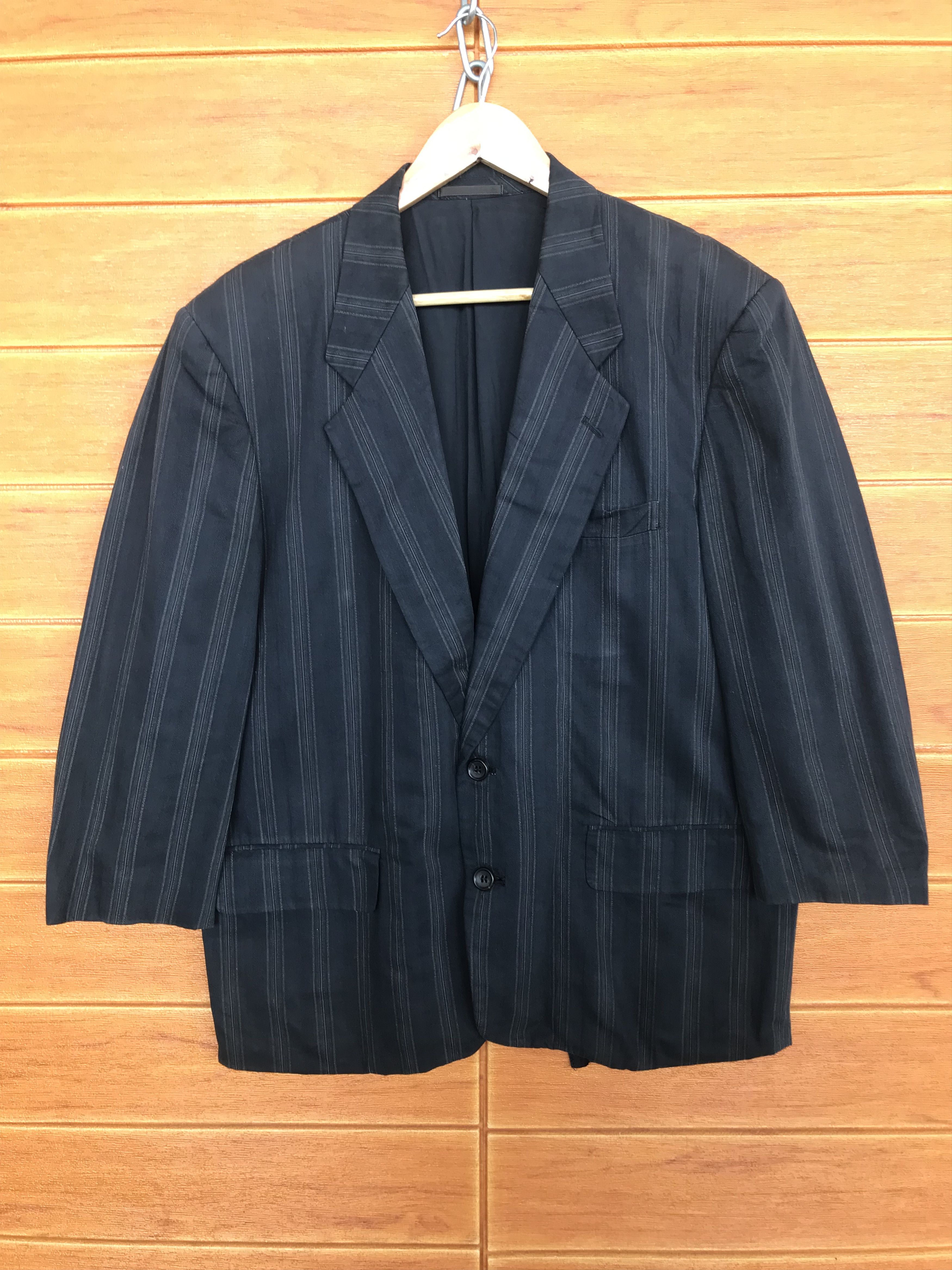 Comme des Garcons Homme Vintage COMME DES GARCONS HOMME Striped Blazer Jacket Size US M / EU 48-50 / 2 - 2 Thumbnail