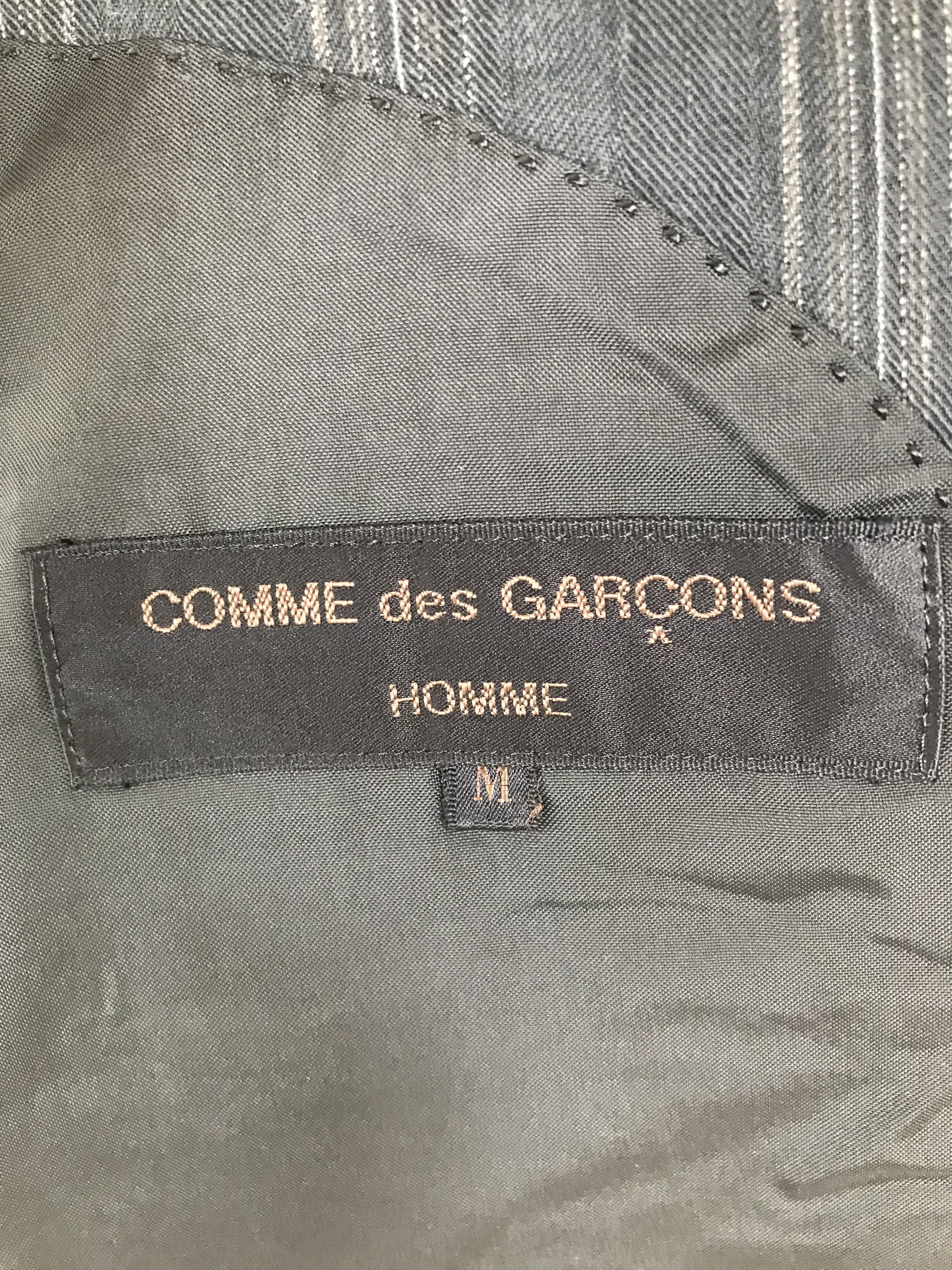 Comme des Garcons Homme Vintage COMME DES GARCONS HOMME Striped Blazer Jacket Size US M / EU 48-50 / 2 - 14 Thumbnail