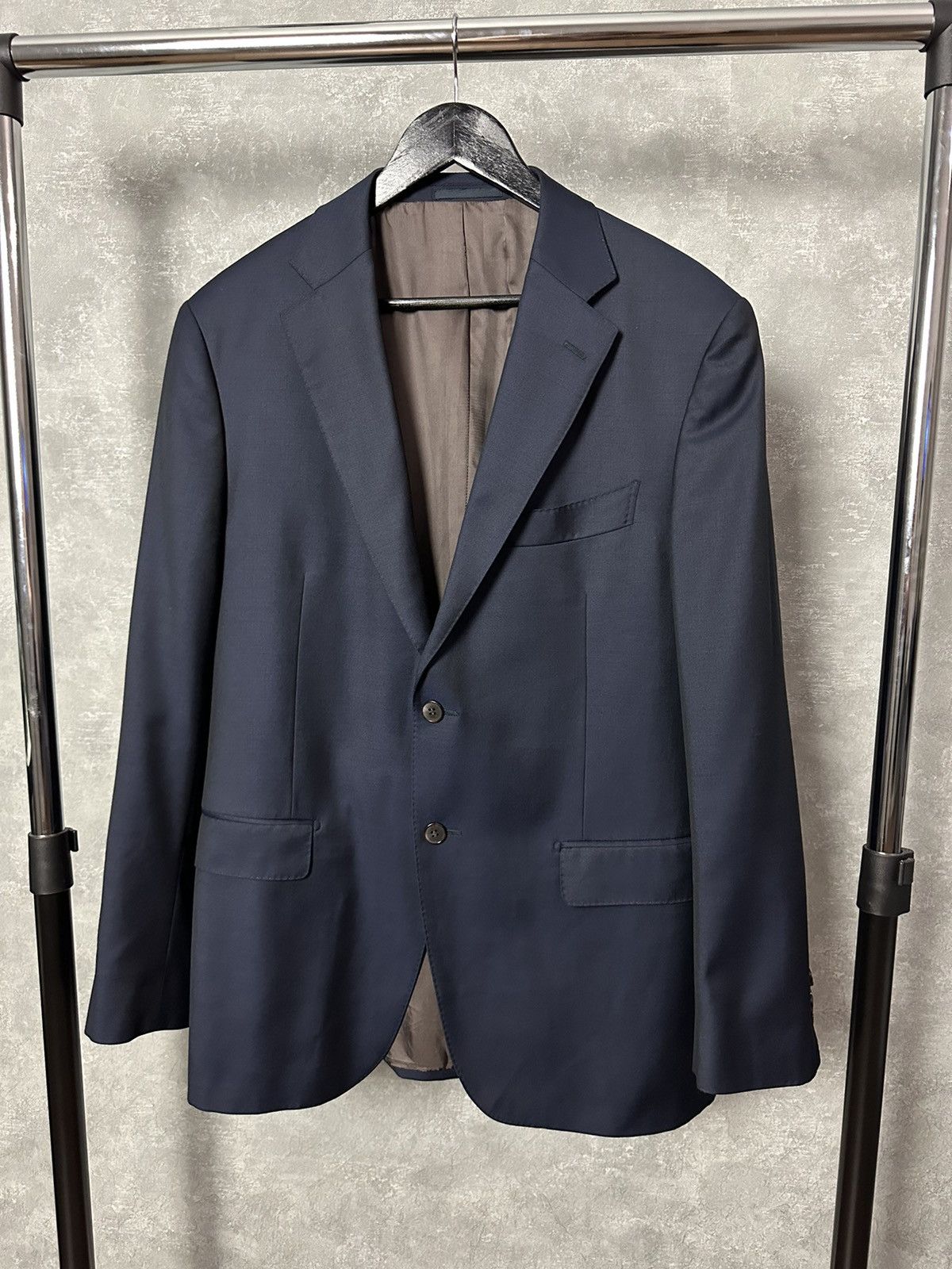 image of Suitsupply Suit Supply Napoli Single Breasted Regular Navy Wool Blazer, Men's (Size 54L)