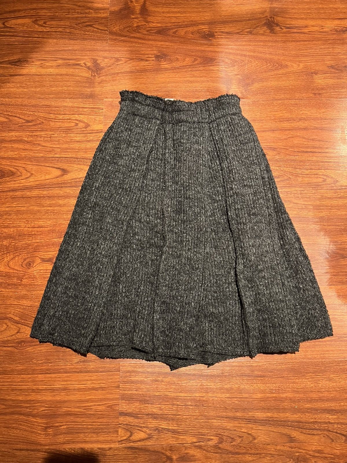image of Comme Des Garcons Wool Pleat Skirt in Grey, Men's (Size 29)