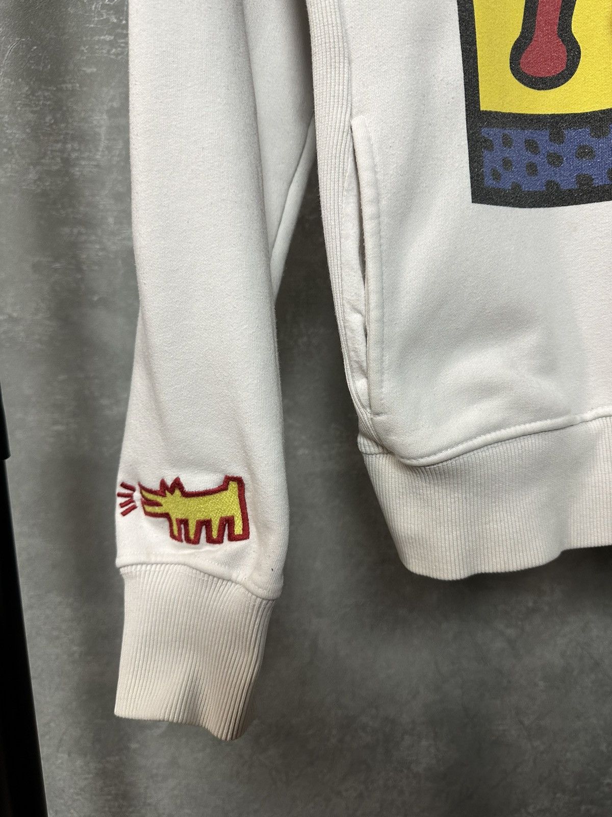 Keith Haring × Vintage × Zara Keith Haring Zara Printed Cotton White Long Sleeve Hoodie Size US M / EU 48-50 / 2 - 4 Thumbnail