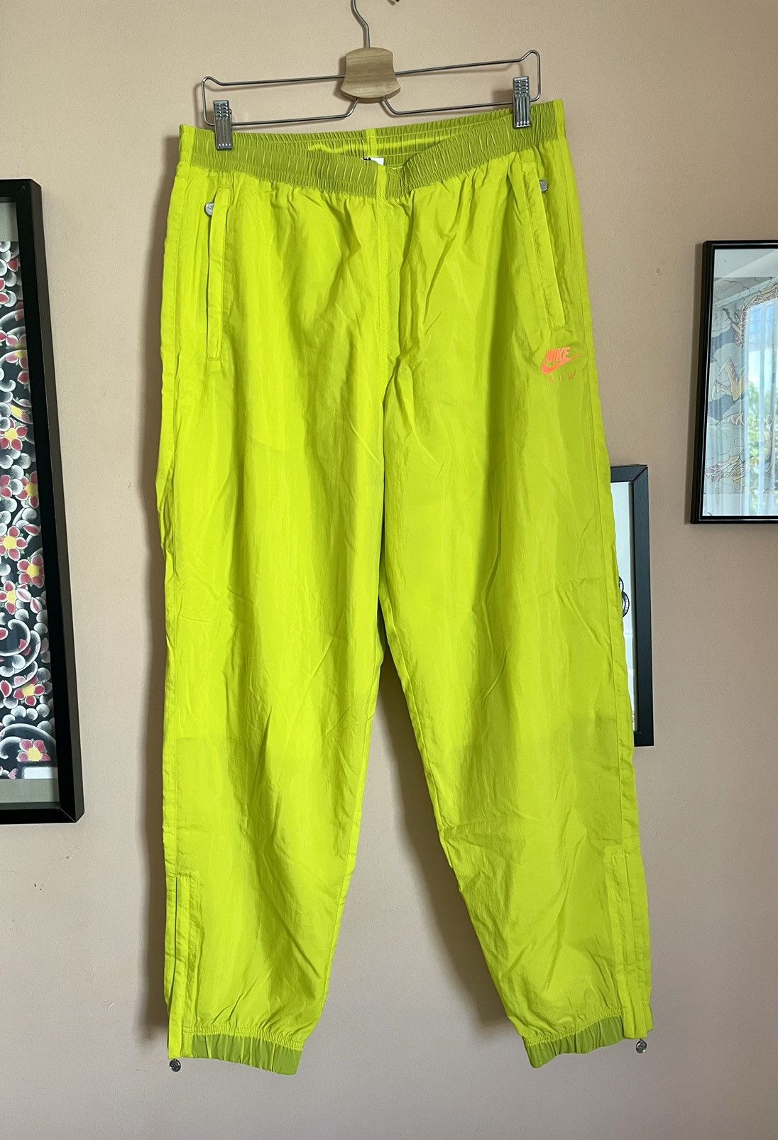 Kim Jones Kim Jones of Dior X Nike Lab Lime Nylon Trackpants Size US 32 / EU 48 - 2 Thumbnail