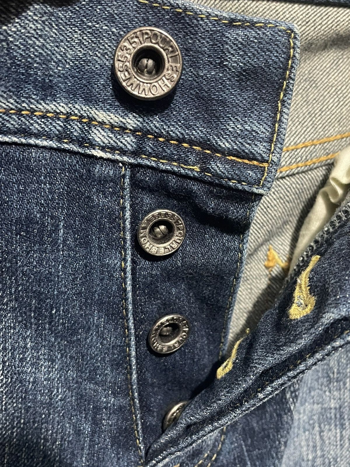 5351 POUR LES HOMMES × Japanese Brand 5351 Pour Les Hommes Distressed Skinny Jeans Size US 33 - 7 Thumbnail