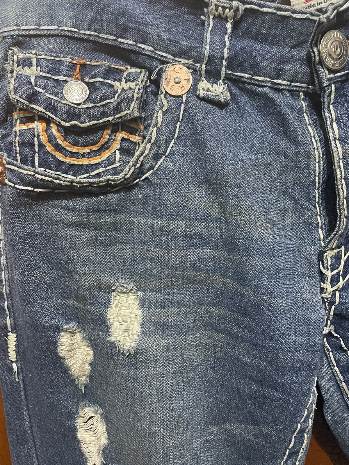True Religion True Religion Distressed Denim Jeans Size US 35 - 10 Thumbnail